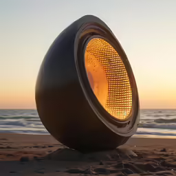 a large object is on the sand at the beach