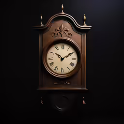 a clock on a wall is in the dark