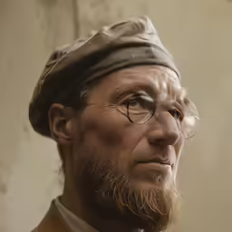 a man with glasses and a hat on