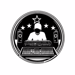 a man is mixing music with headphones on