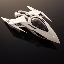a futuristic vehicle flying through the sky