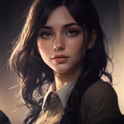 an artist is making a 3d painting of a young lady