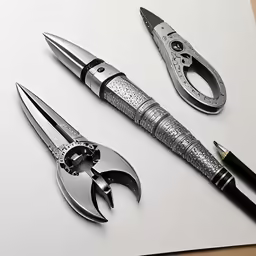 two different type of knives on a sheet of paper