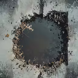 a very strange looking hole in the ground