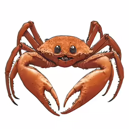 a blue crab with bulging eyes is looking in the same direction