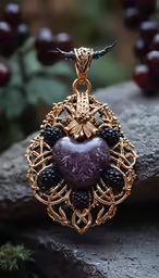 there is a purple heart hanging on the wall