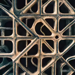 some brown and black metal objects in some sort of pattern