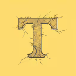 an illustrated letter is seen with a crack in the side