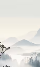 an image of misty weather at the mountains