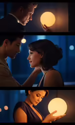 two photos of one lady and one guy