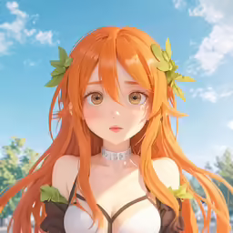 an animated image of a redhead haired girl in bra