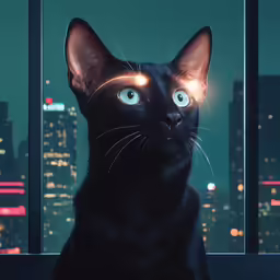 a cat with an unusual look in front of a window