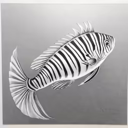 a zebra fish floating in the water