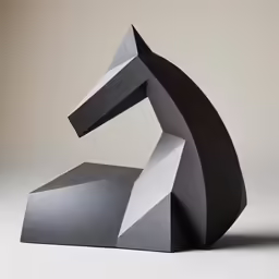 black and white paper sculpture on white surface