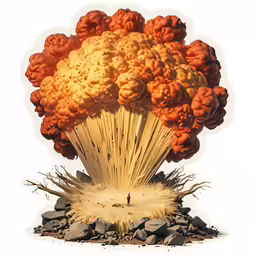 a bunch of stuff is spewing out out from the ground