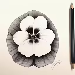 an image of a flower with a pencil in it