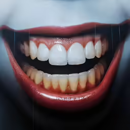 a mouth with teeth that are dripping water