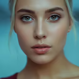 a woman with her eye makeup is looking at the camera