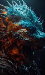some art that looks like an godzilla in the water