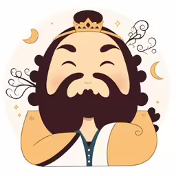 an image of a man with beards and a crown on his head