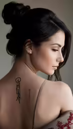 woman with a traditional chinese tattoo