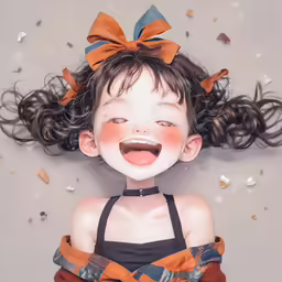 a little girl sticking out her tongue in the air