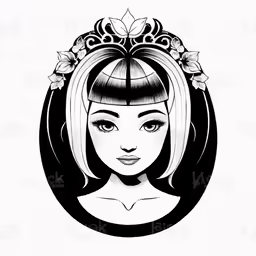 girl with flowers on her head in a circle