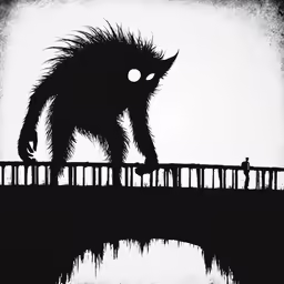 an animal in the background is standing near water