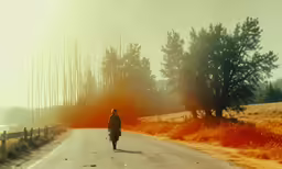 a man is standing on the side of the road looking down