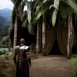 a man with a helmet in a jungle
