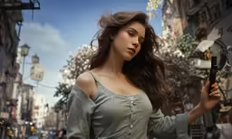 a young lady that is holding something in her hand