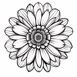 a flower with long petals in black and white,a large black and white flower with leaves