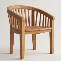 the back of a wooden chair on a white background