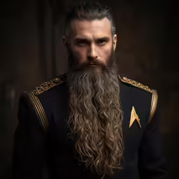 a man with long curly hair and a beard