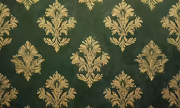 a photo of some kind of green and gold pattern on fabric