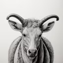 a long horn goat with its ears wide