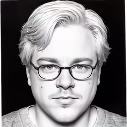 a portrait photo of a man with a mustache