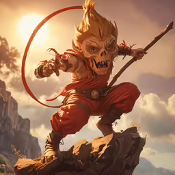 a demonic demon holding a large red circle