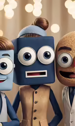 a group of people with different kinds of toy characters