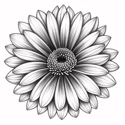 an art drawing of a big white flower,black and white image of an flower