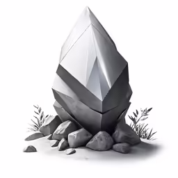 a large stone in the middle of a field