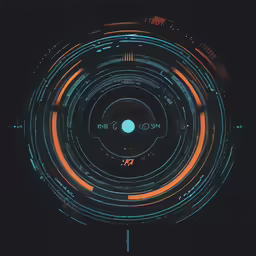 an abstract photograph of a bright circle with light trails