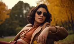 a woman in glasses poses for a picture