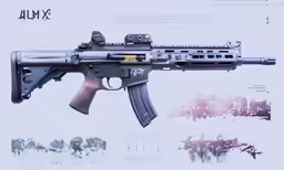 an art print of a semi - automatic rifle from the beginning of wwii