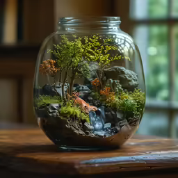 a glass jar that has some rocks in it