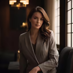 a young woman is sitting in a chair