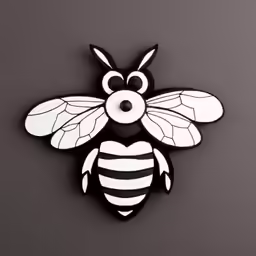 a black and white picture of a bee