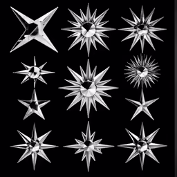different shapes and sizes of moravian stars on a black background