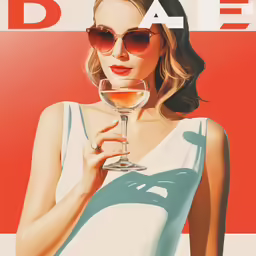 a woman wearing a tank top holding a wine glass