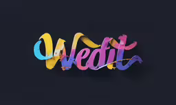 the word wedit made with colored brush strokes